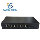 Gigabit Fiber Optic POE Switch VLAN 8 Ports + 2 Uplink Ports IEEE802.3AF for CCTV Camera