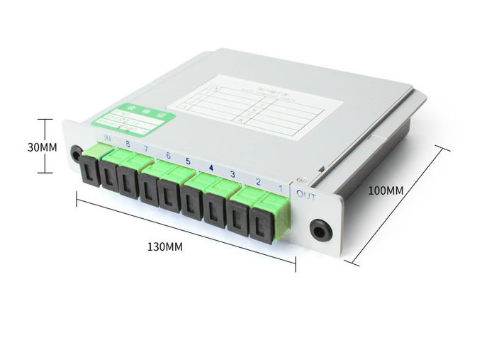 Compact Planar Lightwave Circuit Splitter 1x16 SC APC Cassette Insert LGX Box With Pigtail Adapter