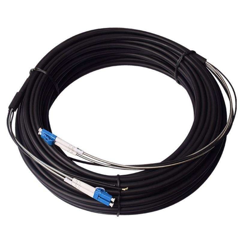 Waterproof Duplex LC Fiber Optic Patch Cord Single Mode  2 Core CPRI Armored