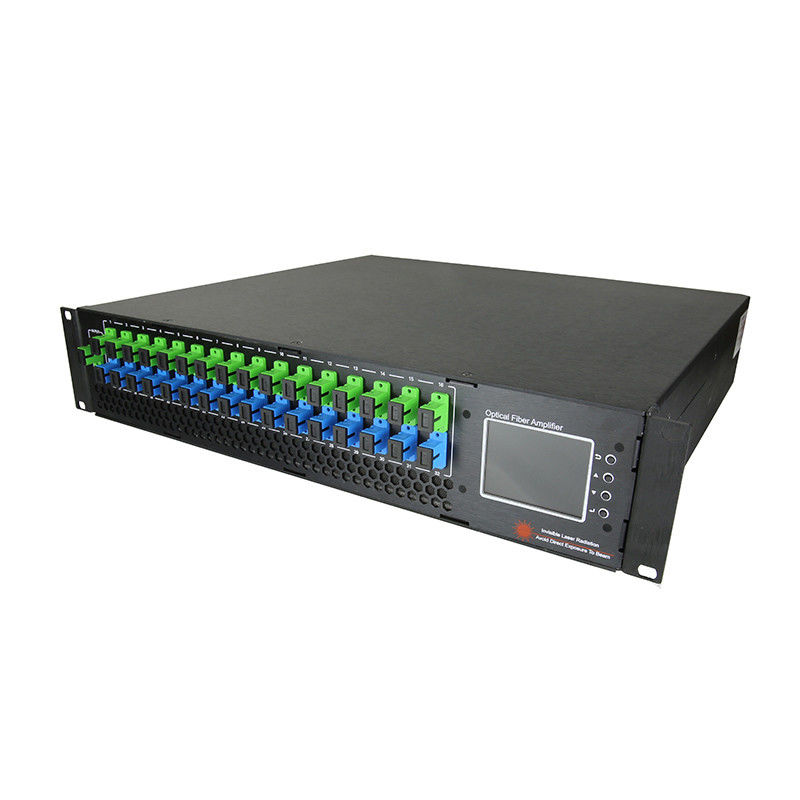 23Bm EDFA Erbium Doped Fiber Amplifier 32 Ports Dual Power Supply Low Noise